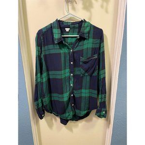Aerie Flannel Boyfriend Pajama Top Sz L